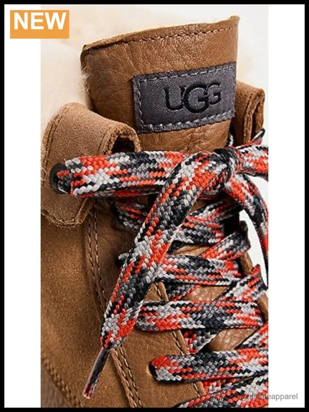 Waterproof Leather Suede Mid-Calf Snow Boots with Faux Fur Trim, Lace-Up